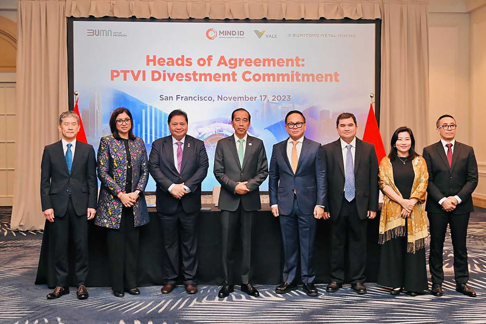 Presiden Republik Indonesia Hadiri Penandatanganan Perjanjian Induk Divestasi PT Vale Indonesia Tbk. di San Francisco